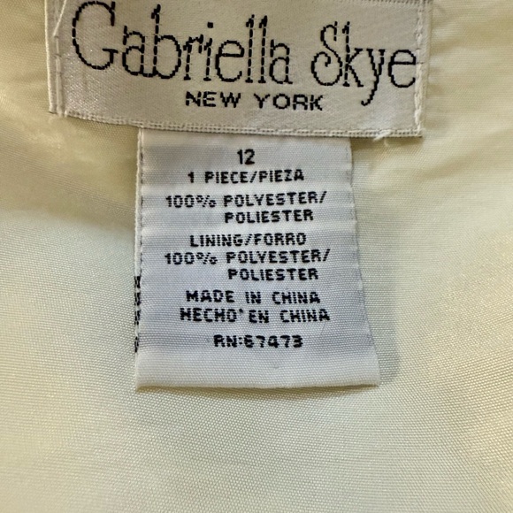 Gabriella Skye NY Ivory Black Embroidered Dress 50s Inspired Vtg Elegance Sz 12 - Picture 14 of 15